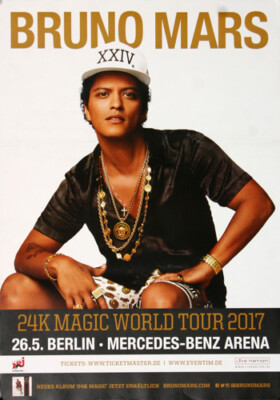 Bruno Mars - Magic World, Berlin 2017 | Konzertplakat | Poster