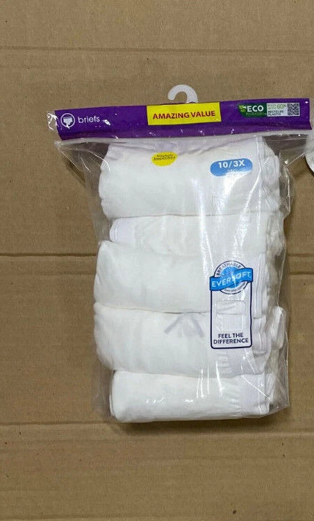 10 pack Fruit of the Loom Cotton BRIEF Underwear White Size - 6 ~ 7 ~ 8 - Image 3 of 4