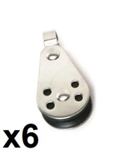 Pactrade Marine 6PCS Canoe Boat Sailboat Kayak Anchor Trolley SS316 Pulley Block