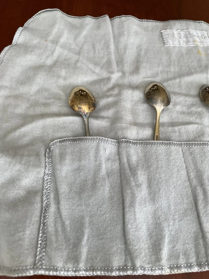 Cucharas de té de plata esterlina S Kirk and Son tono dorado vintage Foto 4 de 4