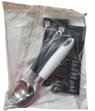 Ice Cream Scoop Set - 2 Stainless Steel NEW scoops in white/black 
