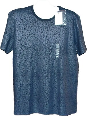 Elevenparis Blue Nights Geometric  Design Cotton  Men's T-Shirt Size 2XL