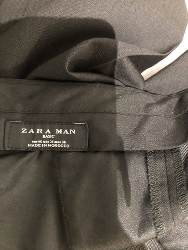 ZARA BASIC PANTALONE UOMO NERO FORMALE TAGLIA W-38"/EUR 46/US 36 L-42,5" (MT05) - Foto 8 di 10