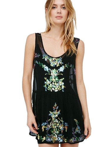 Free People X Violet Visions Slip Mini In Black Combo