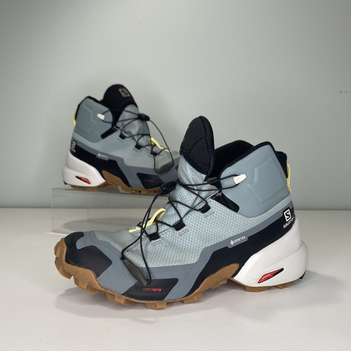 SALOMON Cross Hike Mid GTX Mens Hiking Boots Shoe Contagrip Gore-Tex Blue  Aqua