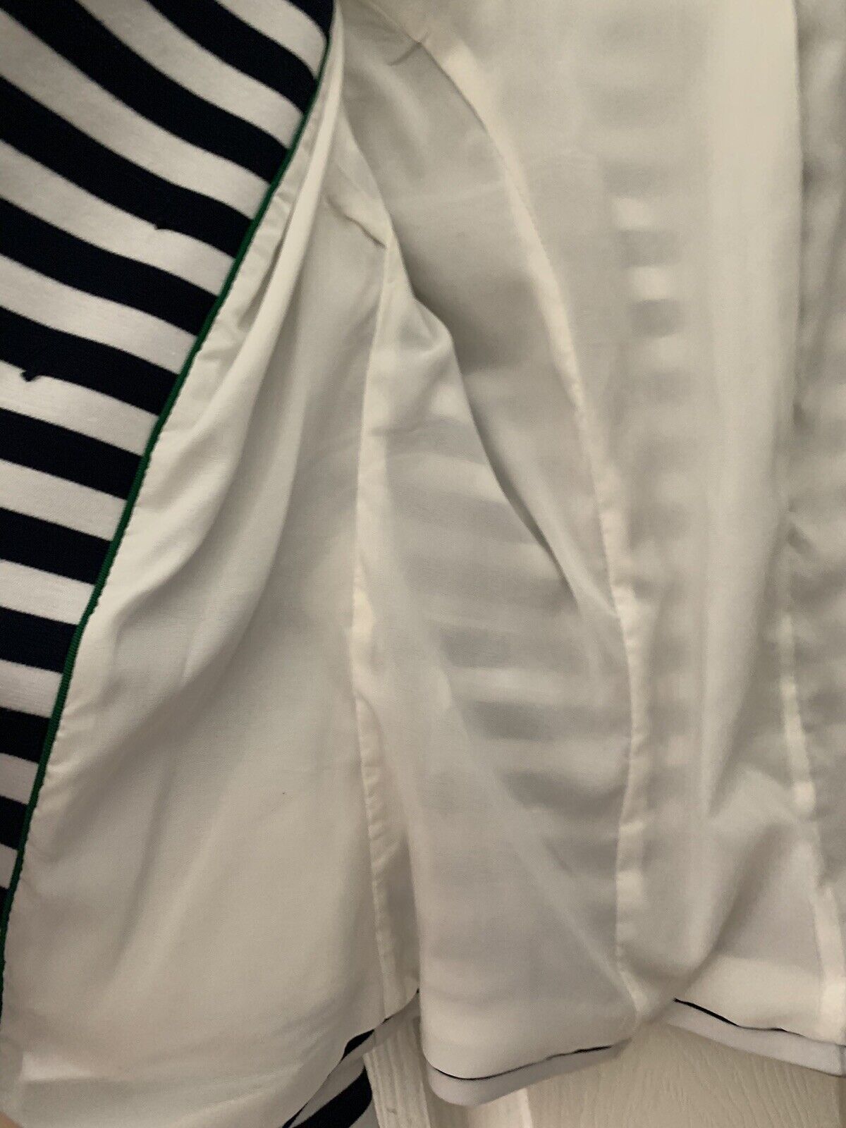 H&M Navy & White Stripe Tailored Jacket Sz 8 - image 5