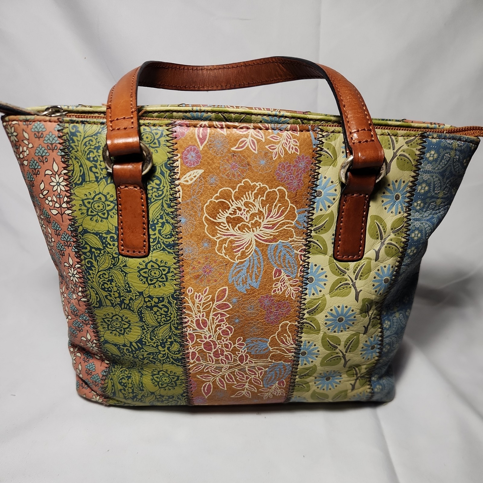 FOSSIL Multicolor Patchwork Leather Shoulder Bag … - image 1