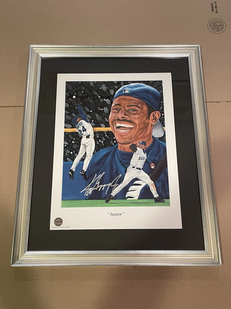 殿堂博物館級！ グリフィー eBay 原始亲笔签名海报、印刷品| 棒球MLB Jr Griffey Ken ポスター　大盤フォト サイン入り 親子 記念グッズ