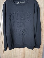 University Of Utah Utes Gameday Social Black Embossed Sweatshirt Size Small NWT