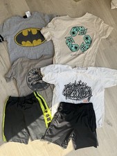 Boys Bundle Of 6 Size 7 Shorts and Size Med Shorts T-shirts Size M/7 USED