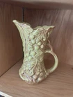 McCoy Grapevine Art Pottery Ceramic Pitcher Yellow Brown Vintage 9 in USA
