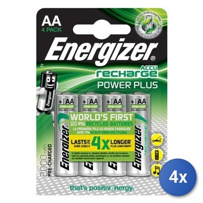 4x Energizer Accu Recharge Power Plus 2000 Aa BP4 Batterie Wiederaufladbar Stilo