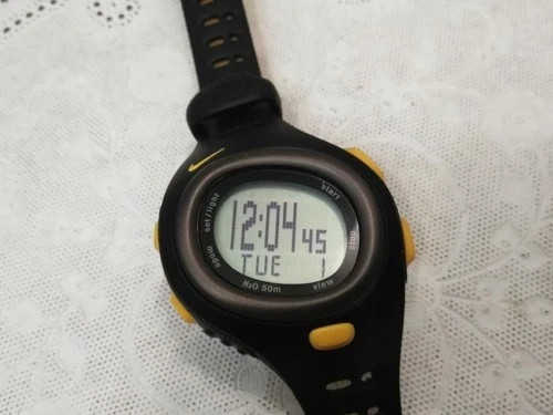 Nike Triax C6 Digital Watch Black Yellow 42mm Timer SM0014 Digital