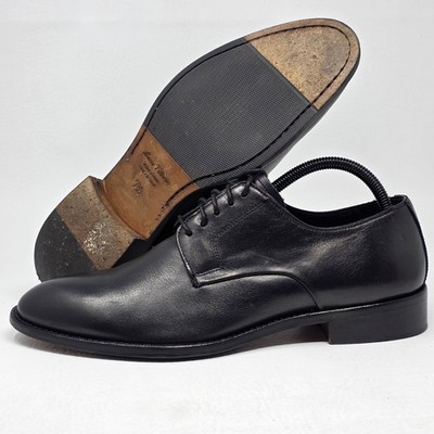 Marco Vittorio Plain-Toe Dress Shoe Men Sz 7.5 Black Lace Made In Italy Preowned