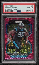 2021 Panini Prizm No Huddle Pink 15/15 Derrick Brown #317 PSA 10 GEM MT 14t3