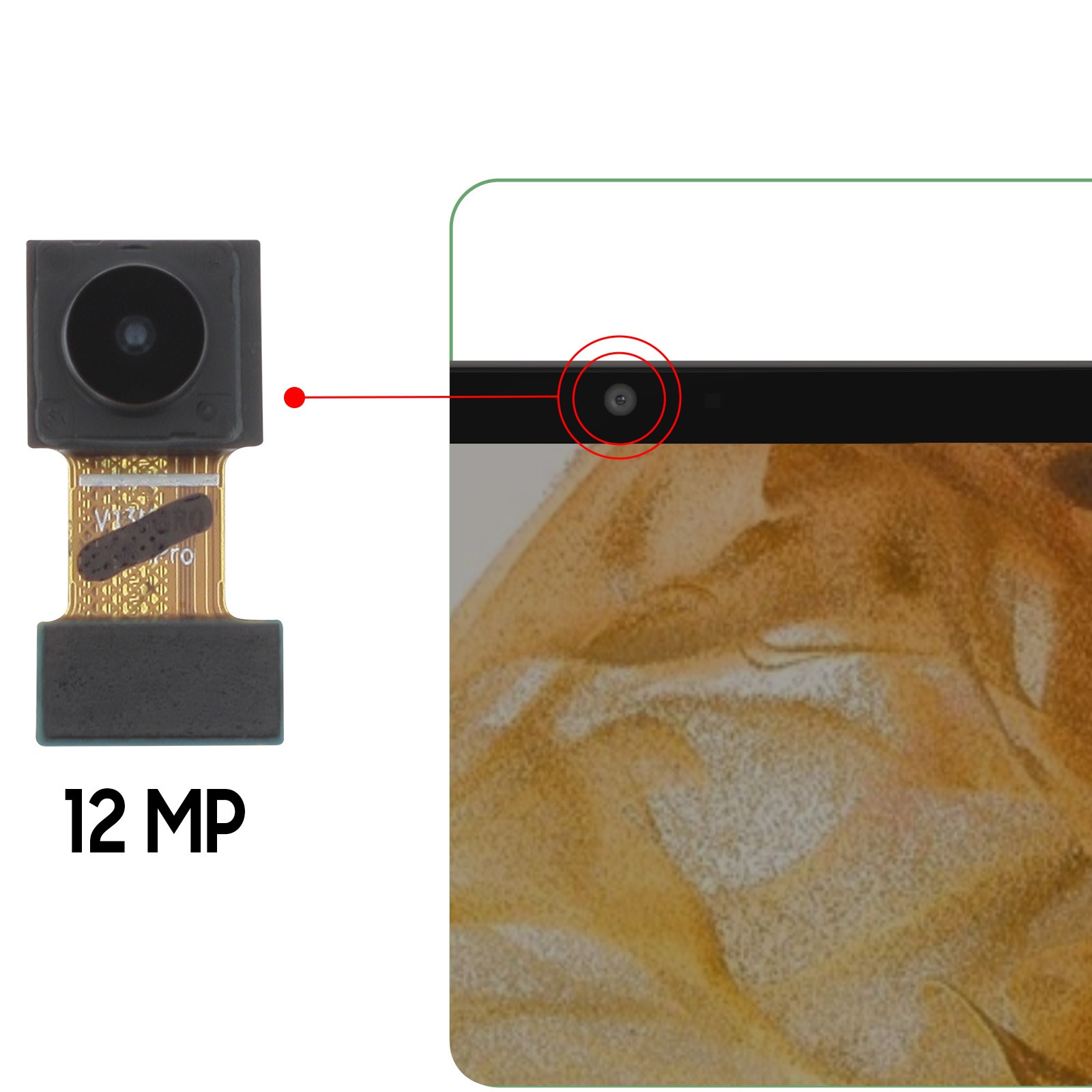 Caméra avant pour Galaxy Tab S8 Plus de 12MP module de rechange pour tablette - 3