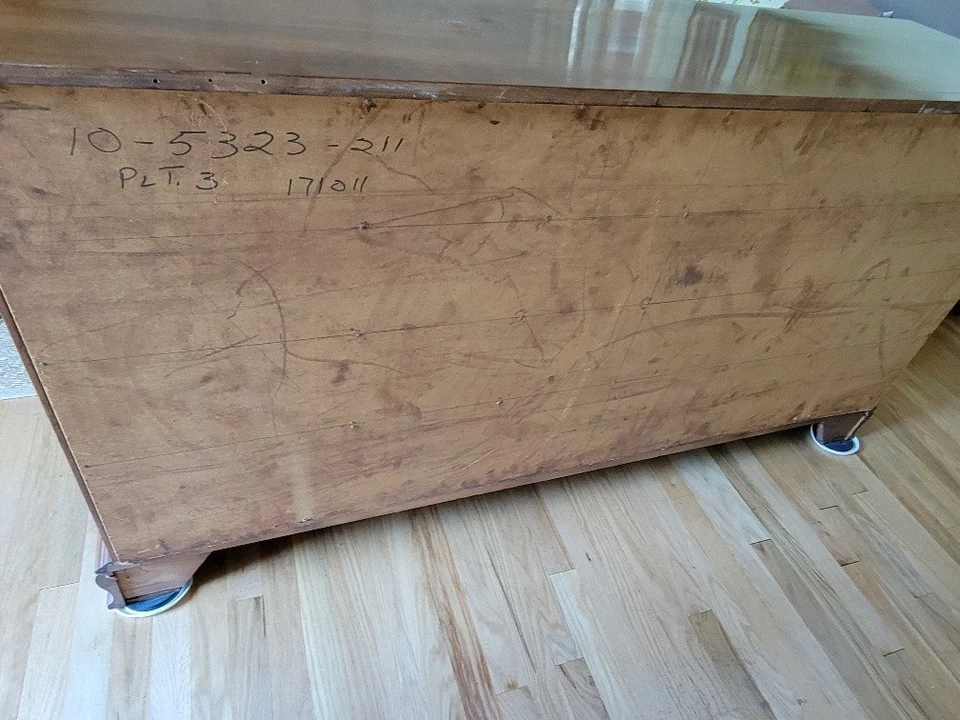 Ethan Allen heirloom ten drawer triple dresser nutmeg maple 65"wide  - Image 2 of 4