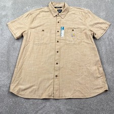 Carhartt Rugged Flex Relaxed Fit Short Sleeve Button Up Shirt Tan Mens XL