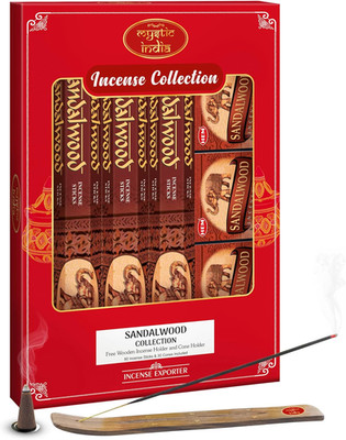 - Hem Incense Sandalwood 4 Tube Hexa & 3 Box Cones with Free Incense Holder & Co