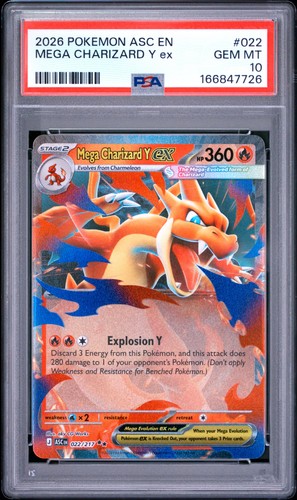 2026 POKEMON ASC EN-ASCENDED HEROES #022 MEGA CHARIZARD Y EX PSA 10