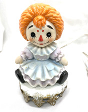Vtg 1970  s Ceramic 5.75" T Raggedy Ann Bedside Lamp Night Light Collectible