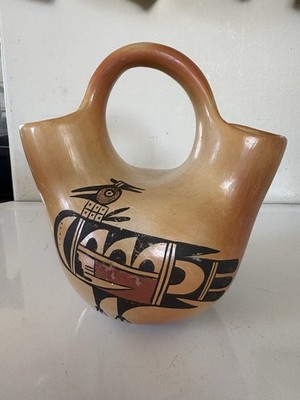 Vintage Hopi Native American Wedding Vase 7 X 7 Pottery