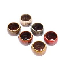 6-PCS Japanese Style Ceramic Tea Cup Set, Yerba Mate, Small Espresso Cups, Asian