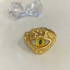 Schiaparelli Surrealist style Yellow Eye Ring