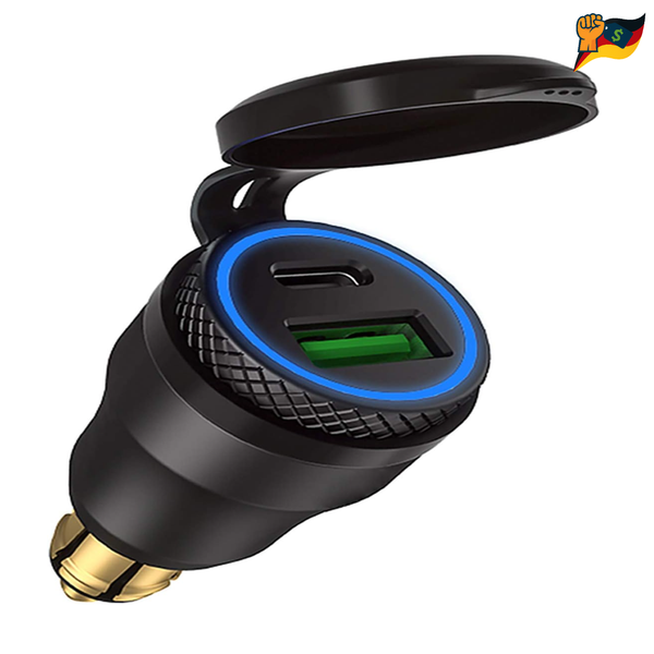 iMESTOU Aluminium Dual USB LadegeräT 30W 5A Schwarz QC 3.0 Motorrad ZubehöR-image