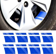 8 PCS Wheel Rim Decal Stripe, Reflective Car Decal, Size 2.36 x 2. Color: Blue