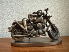Harley Davidson WOMAN on SPORTSTER sexy large bronze resin sculpture, EUC