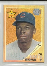 Lou Brock Cubs 2001 Topps Archives Reserve 1962 Commemorative Rookie card. rookie card picture
