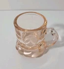 Vintage Federal Pink Depression Glass Mini Beer Mug Toothpick Holder