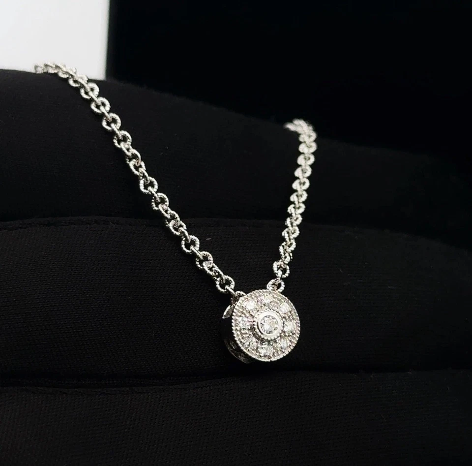 Collar Colgante Philippe Charriol Llama Blanca Oro Blanco 18K Diamantes 16" Foto 4 de 4