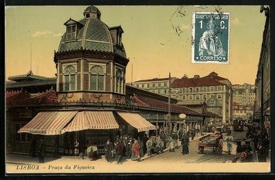 Ansichtskarte Lisboa, Praca da Figueira 1913 