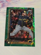 2025 Topps - Green Wave Foil 30/99 + holo + Base Craig Yoho RC #USC131 Brewers