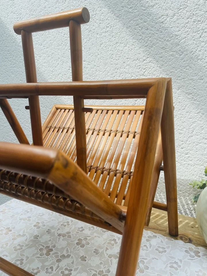 Porte-revues Vintage Pliable en Bambou Magasines Journaux - Photo 3/4