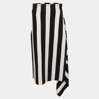 Monse Dark NavyCream Stripe Rib Knit Midi Skirt M