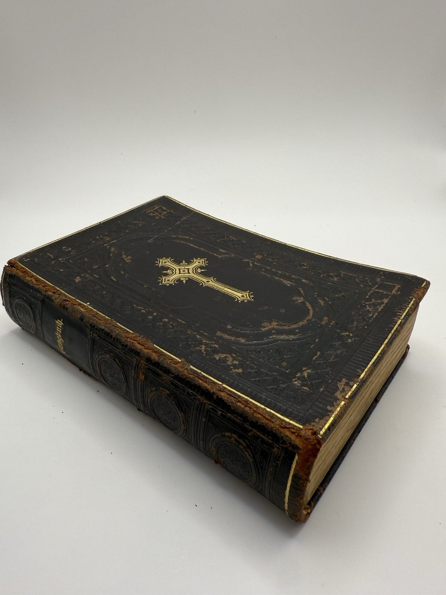Antique 1900 German Lutheran Hymnal Gesangbuch Hannover Leather