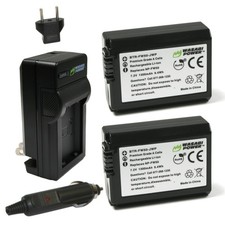 Wasabi Power Battery 2-Pack and Charger for Sony NP-FW50