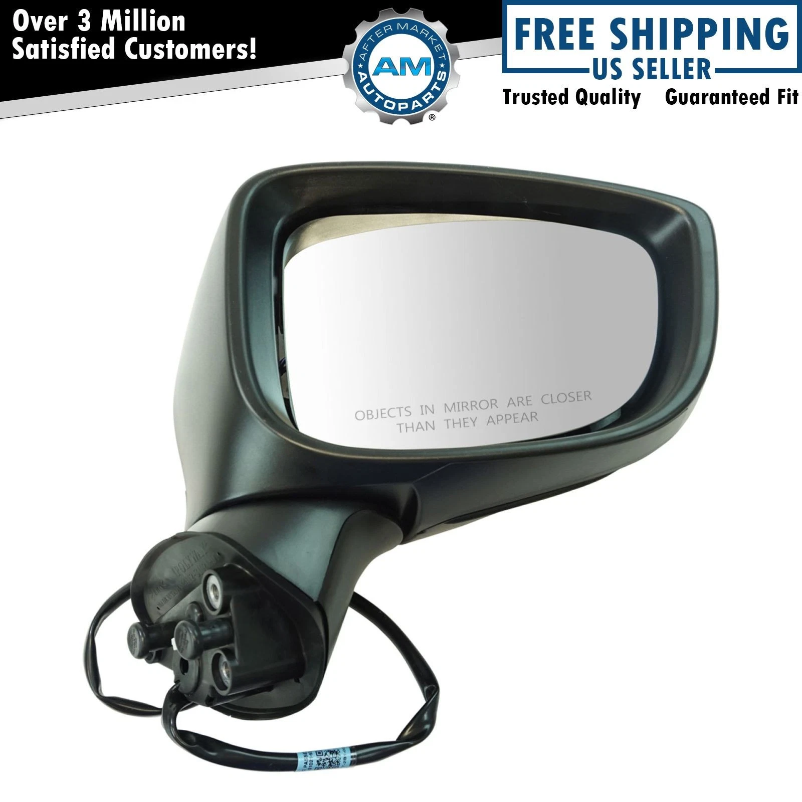 TRQ Right Mirror Fits 2014-2016 Mazda 3