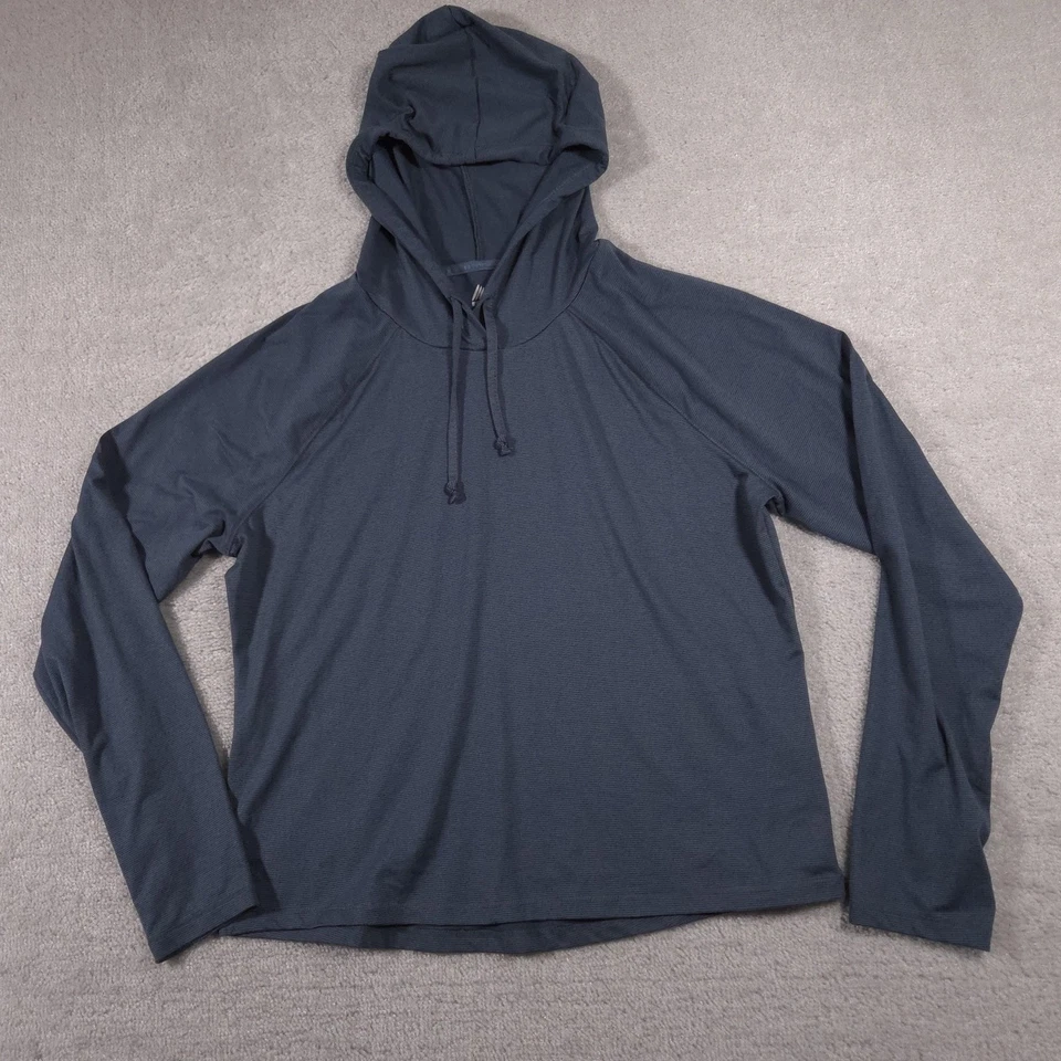 Camisa con Capucha RBX Para Mujer Grande Azul Rendimiento Ligera Atlética Manga Larga Foto 2 de 4