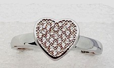 Sterling Silver 925 Prong Set 28 CZ Heart Ring Size 7