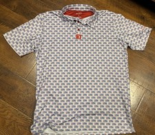 New York Assman Golf Polo Shirt Bogey Bros Size L White & Red