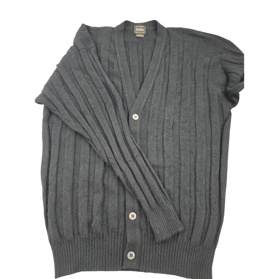 Cárdigan Suéter Neiman Marcus Cachemira Grueso Acanalado Tejido Chal Escocia XL 2XL Foto 4 de 4