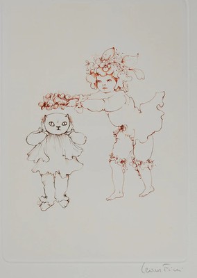 Leonor Fini: The Crowning Of The Cat - Signed Original Engraving
