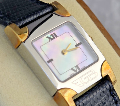 Giani Bulgari Spyder Unisexuhr Stahl und Gold Quarz MOP 20 31mm