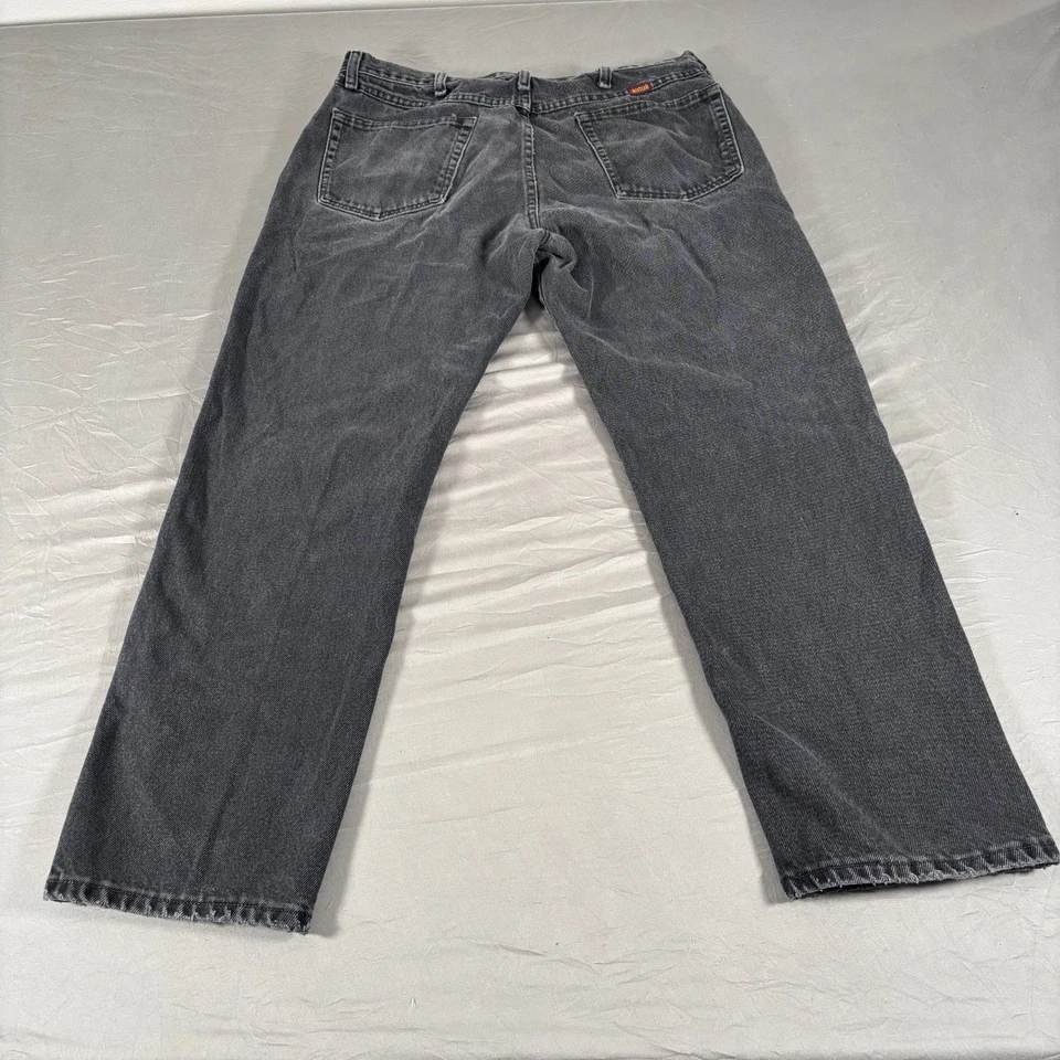 Pantalones de mezclilla Rustler para hombre 36x30 gris lavado oscuro tiro alto pierna recta 87619JB Foto 2 de 4