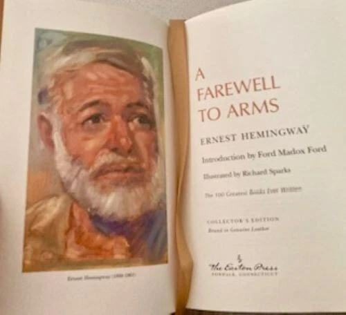 A FAREWELL TO ARMS Full Leather brown color 16"W/24# H Easton Press Collection - Image 2 of 4