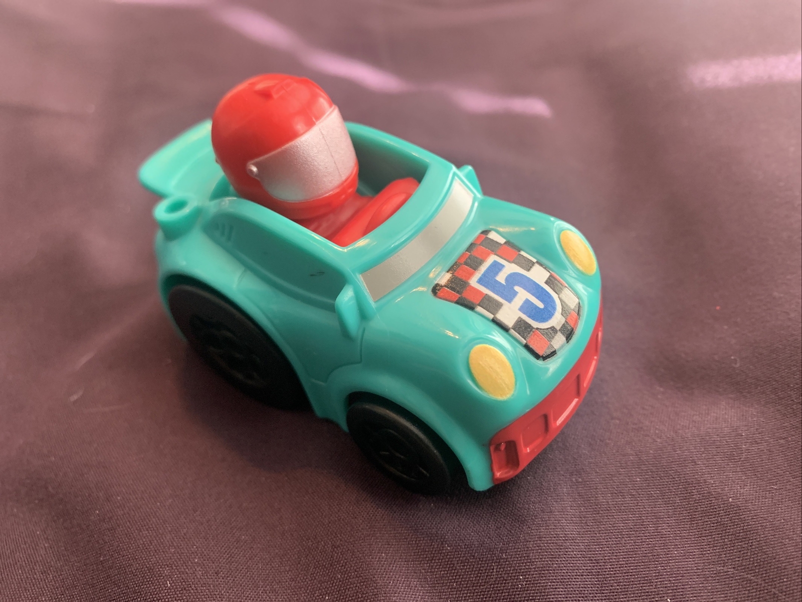 Fisher Price Little People Aqua Race Car Driver #5 Replacement Mattel 2019